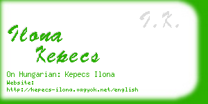 ilona kepecs business card